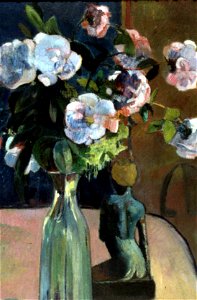 Gauguin Roses et statuette
