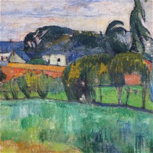 Gauguin 1890 Paysage du Pouldu. Free illustration for personal and commercial use.