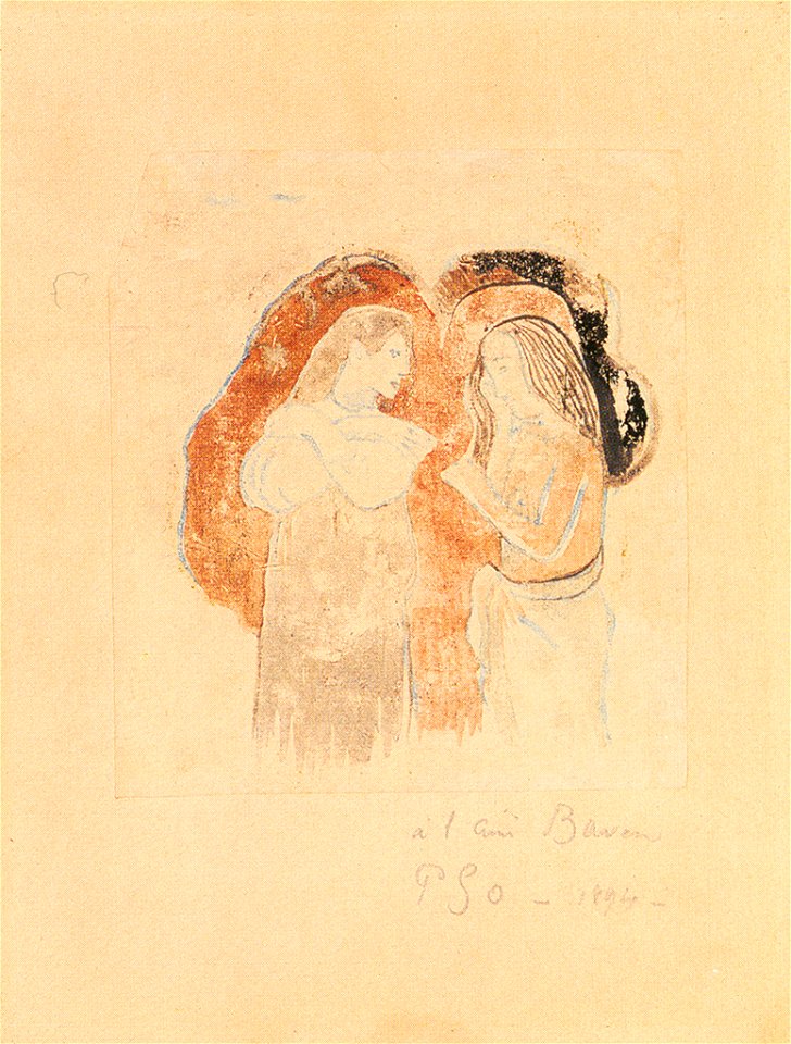 Gauguin, Two Standing Tahitian Women, F16