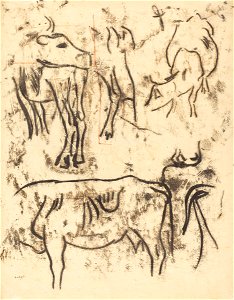 Gauguin, Étude d'animaux, F79. Free illustration for personal and commercial use.