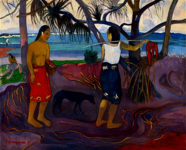 Paul Gauguin - I Raro Te Oviri (Under the Pandanus) - Google Art Project. Free illustration for personal and commercial use.