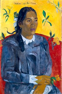 Paul Gauguin - Tahitian Woman with a Flower - Google Art Project