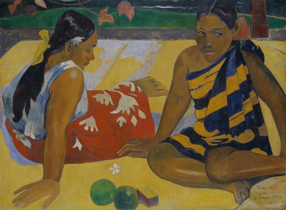 Paul Gauguin - Parau Api. Gibt's was Neues, 1892