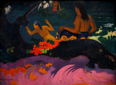 Paul Gauguin - Fatata te Miti (By the Sea). Free illustration for personal and commercial use.