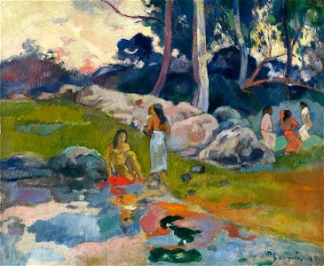Gauguin Femmes au bord de la rivière. Free illustration for personal and commercial use.