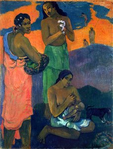 Paul Gauguin - Maternité I (1899). Free illustration for personal and commercial use.