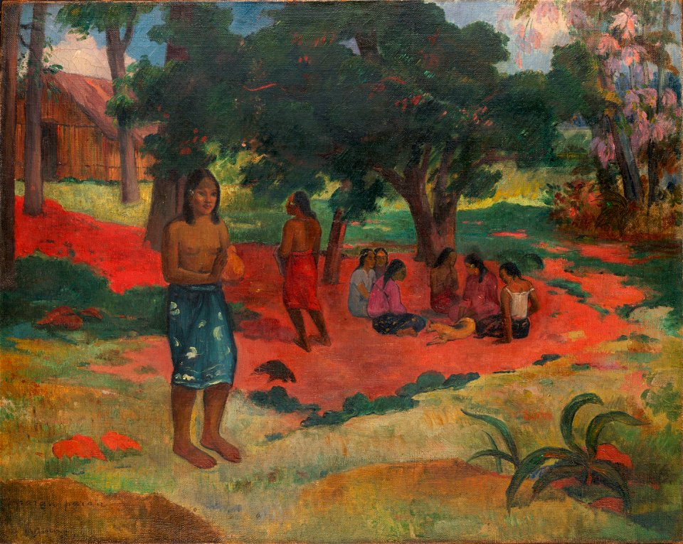 Parau Parau Whispered Words by Paul Gauguin 1892. Free illustration for personal and commercial use.