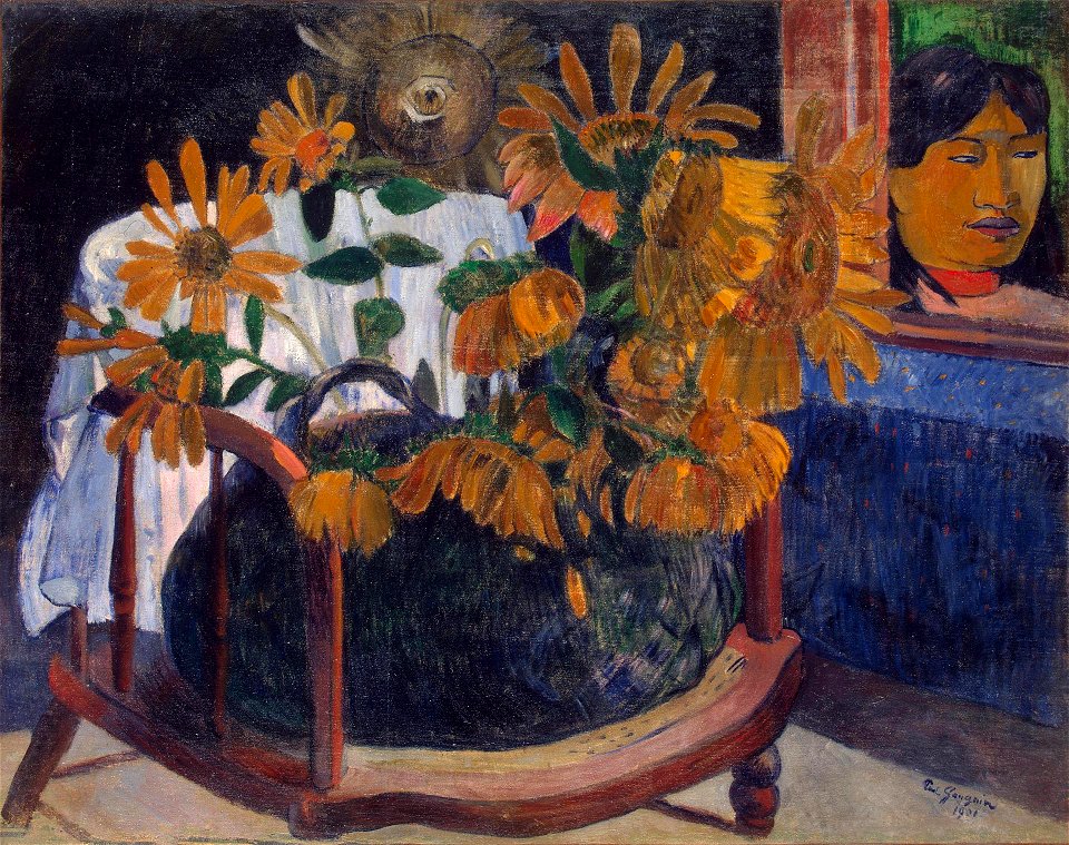Paul Gauguin - Nature morte avec des tournesols sur un fauteuil II (ca.1901)