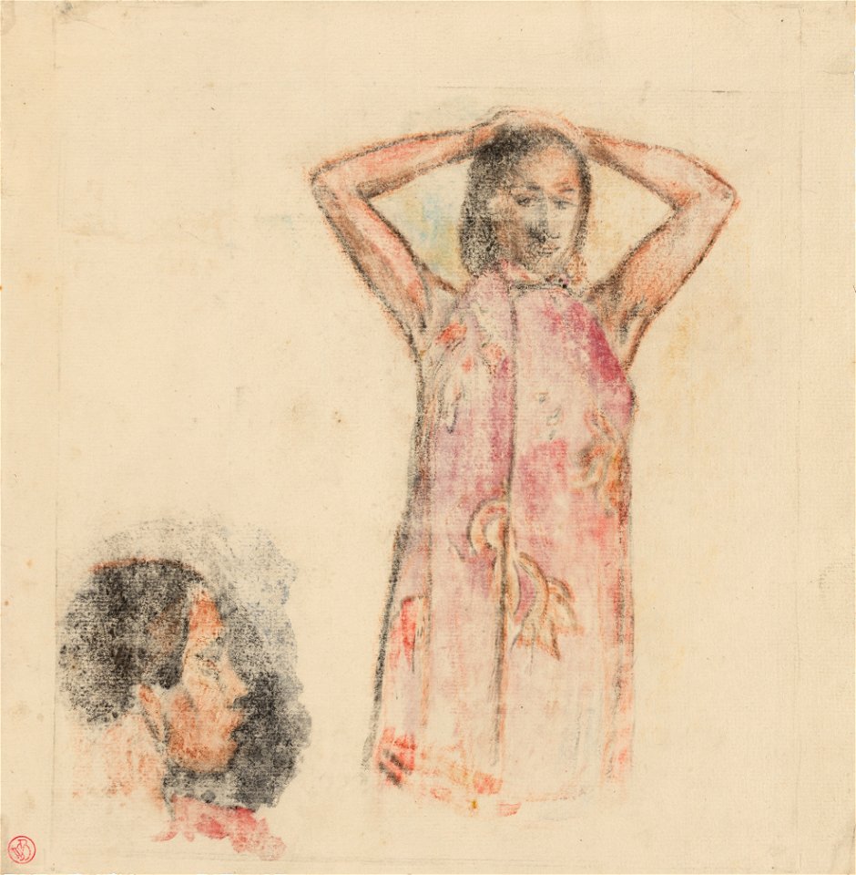 Gauguin, Tahitienne au pagne rose, F22