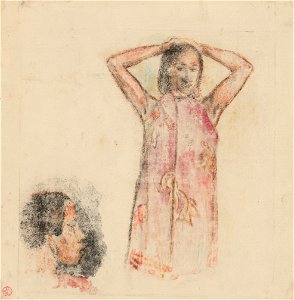 Gauguin, Tahitienne au pagne rose, F22