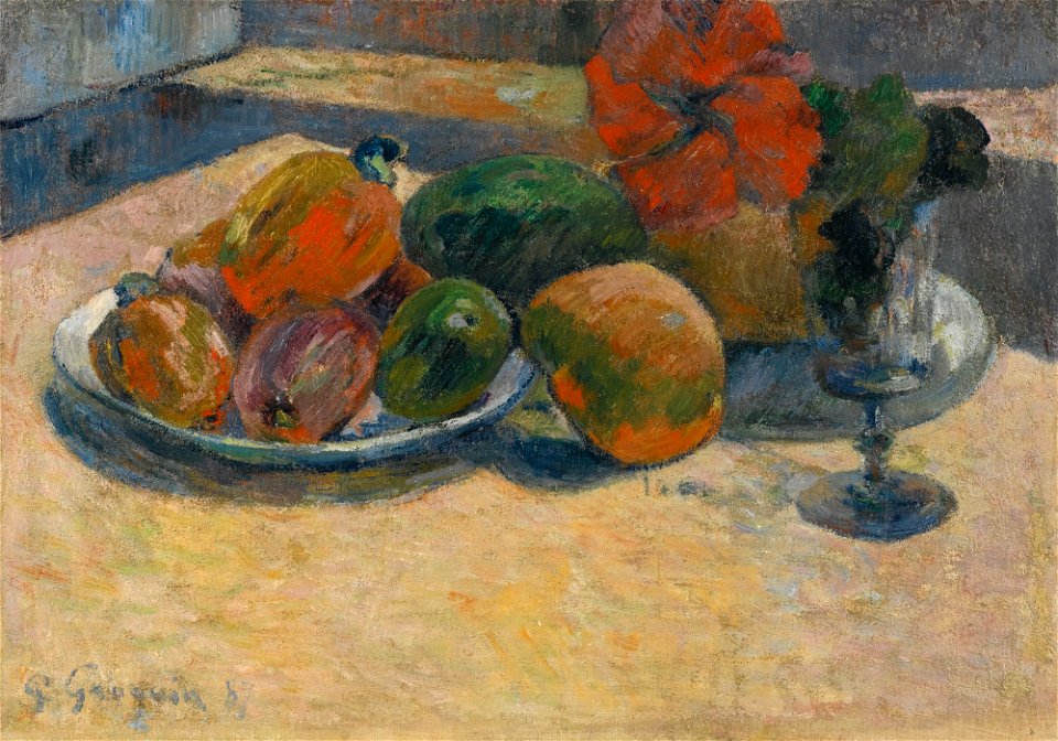 Paul Gauguin - Nature morte aux mangos et à la fleur d'hibiscus (1887)