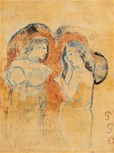 Gauguin, Two Standing Tahitian Women, F17
