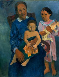 Polynesian Woman with Children 1901 Paul Gauguin. Free illustration for personal and commercial use.