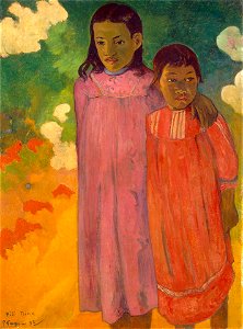 'Piti Teina (Two Sisters)' by Paul Gauguin, 1892, Hermitage. Free illustration for personal and commercial use.