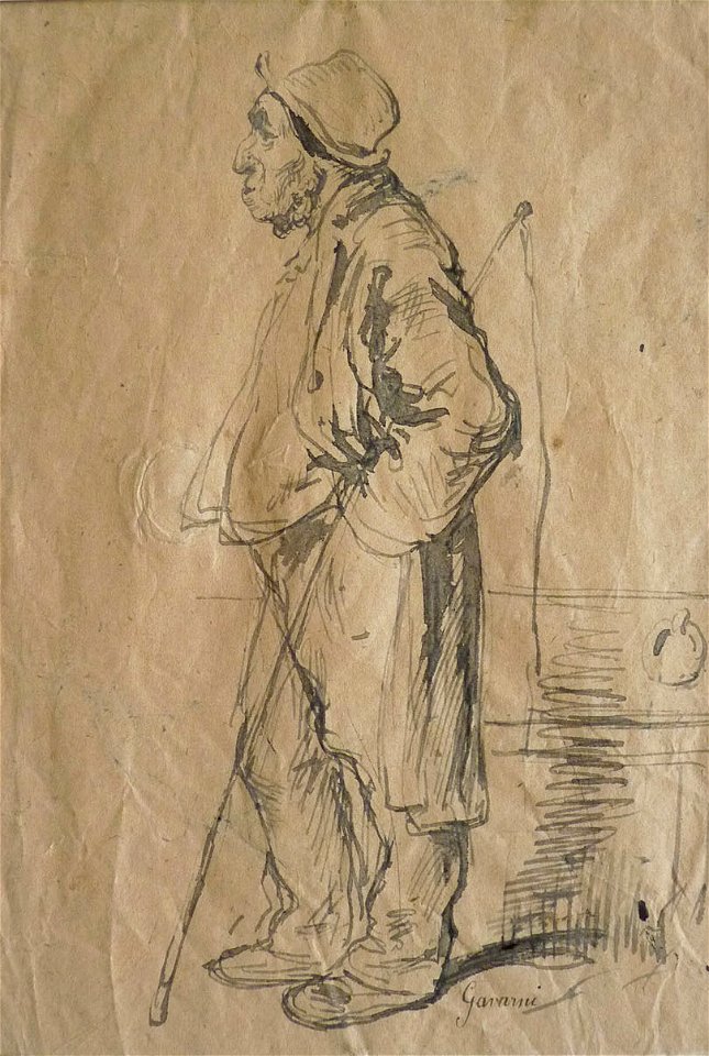 Gavarni P. - Ink - Maître de manège - 21.4x16.5cm (recto)