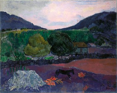Gauguin Paysage avec chien
