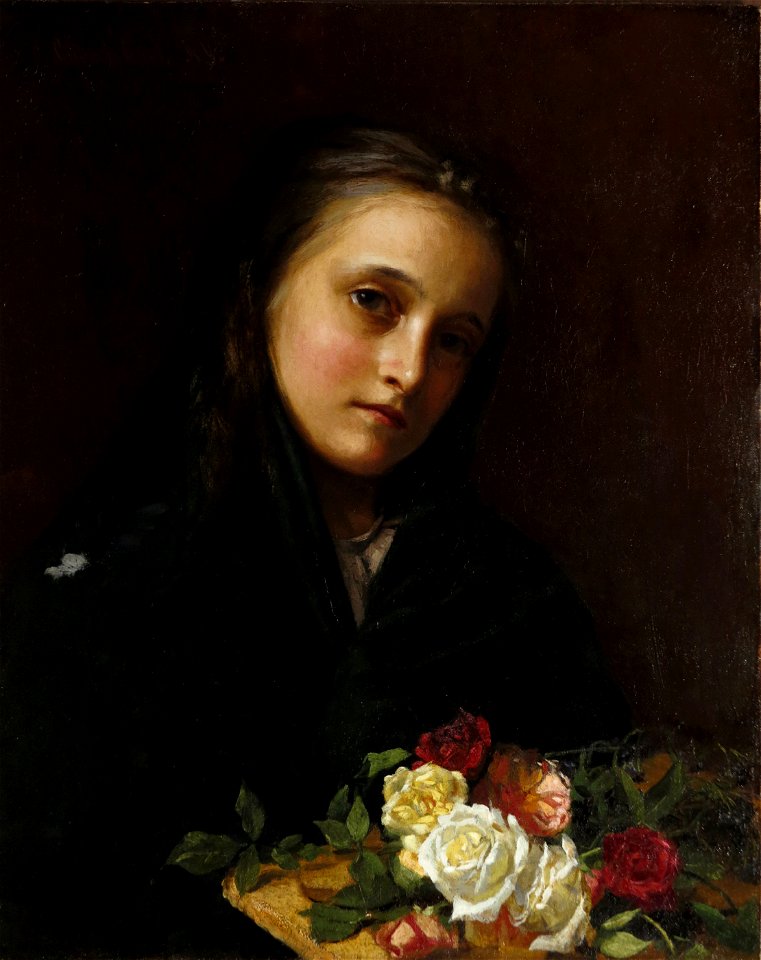 Girl with Flowers by William Gilbert Gaul