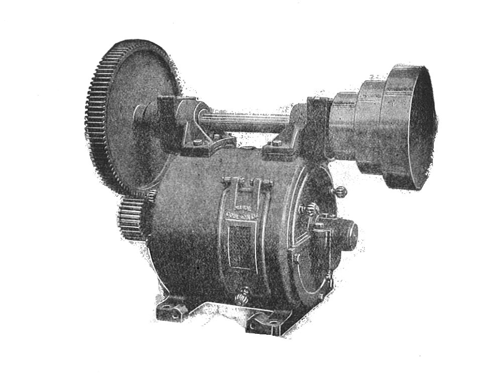 Geared electric motor for belt drive (Rankin Kennedy, Modern Engines, Vol VI)