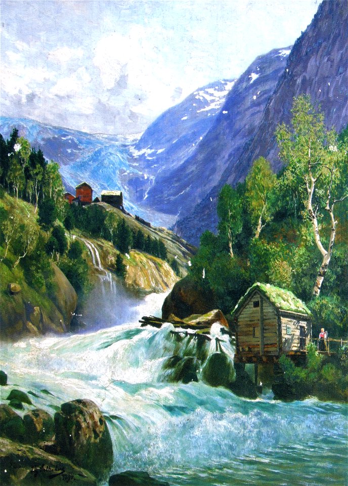 Gebirge Wasserfall 01