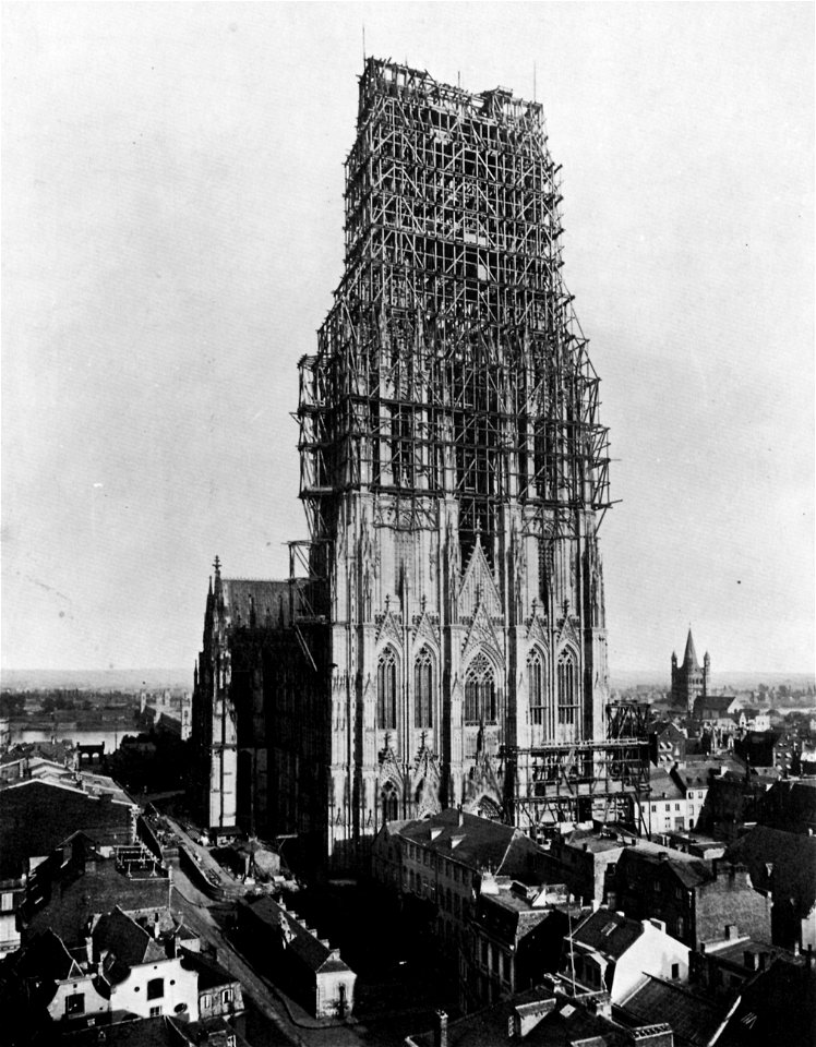 Gebrüder Schönscheidt - Dom zu Köln mit eingerüsteten Türmen (Zeno Fotografie)