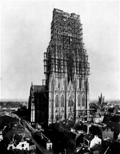 Gebrüder Schönscheidt - Dom zu Köln mit eingerüsteten Türmen (Zeno Fotografie)