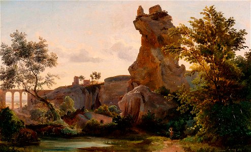 Landscape in Italy, Syracuse, Sicily by Johann Georg Gemlin, 1839