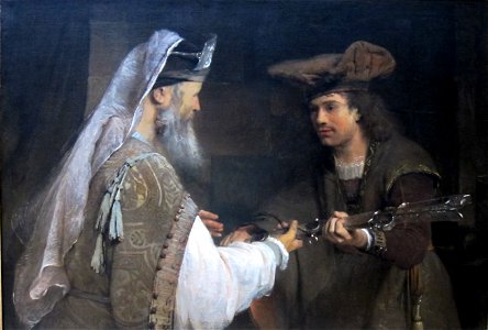 Aert de Gelder - Ahimelech Giving the Sword of Goliath to David - WGA8522. Free illustration for personal and commercial use.
