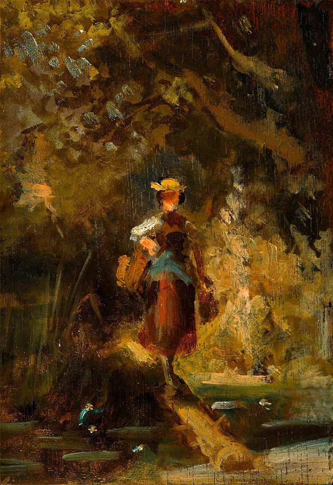 Gemälde - Mädchen mit Korb - Carl Spitzweg