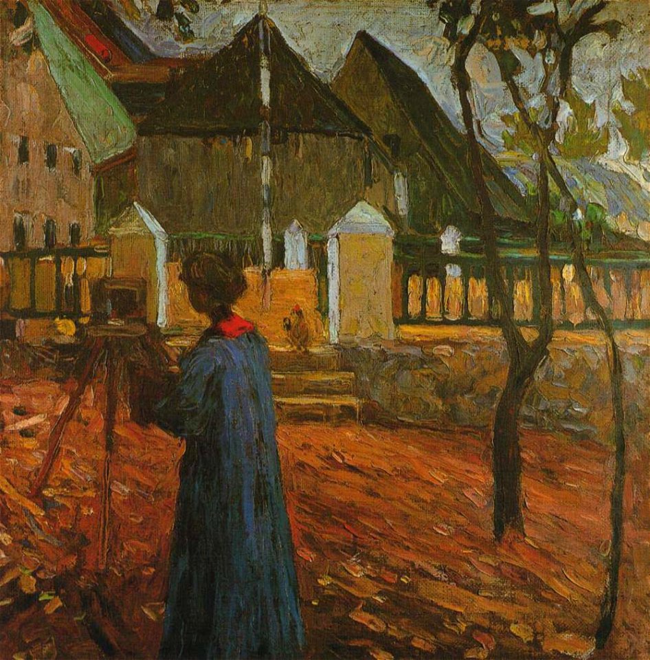 Gemälde von Wassily Kandinsky - Gabriele Münter malt Kallmünz