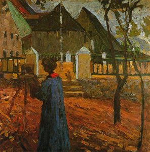 Gemälde von Wassily Kandinsky - Gabriele Münter malt Kallmünz