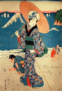 Geisha-Hiroshige. Free illustration for personal and commercial use.