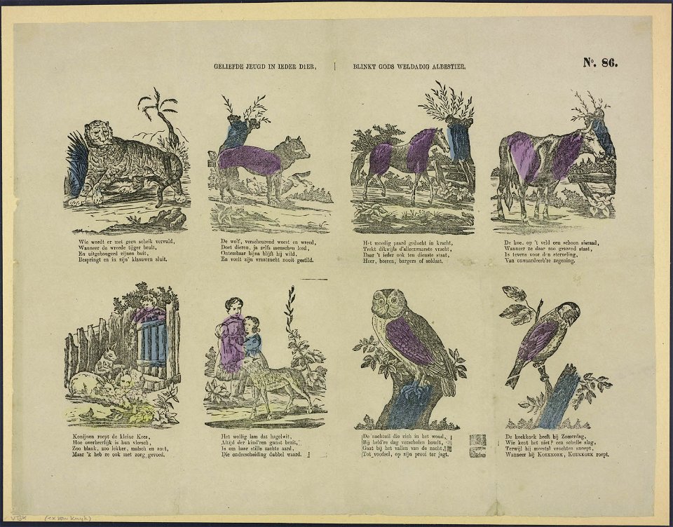Geliefde jeugd in ieder dier, Blinkt Gods weldadig albestier-Catchpenny print-Borms 0960
