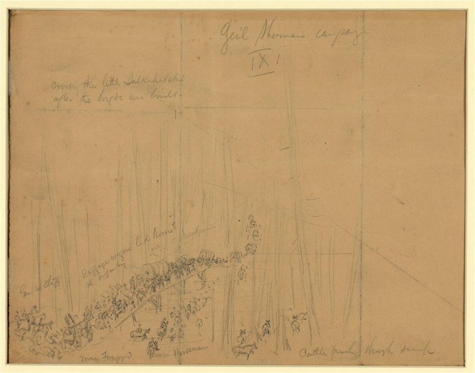 Gen'l Sherman's Campaign - crossing the Little Salkahatchie after the bridge was built LCCN2004661261