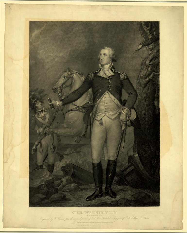 Gen. Washington (on the battle field at Trenton) - engraved by W. Warner from the original picture by Col. John Trumbull in possession of Yale College N. Haven. LCCN2006678634