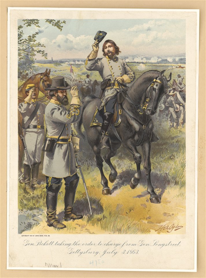 Gen. Pickett taking the order to charge from Gen. Longstreet, Gettysburg, July 3, 1864 - H.A. Ogden. LCCN2013645265