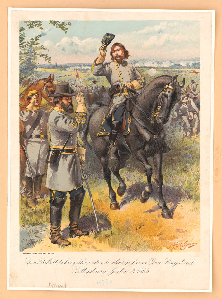 Gen. Pickett taking the order to charge from Gen. Longstreet, Gettysburg, July 3, 1864 - H.A. Ogden. LCCN2013645265