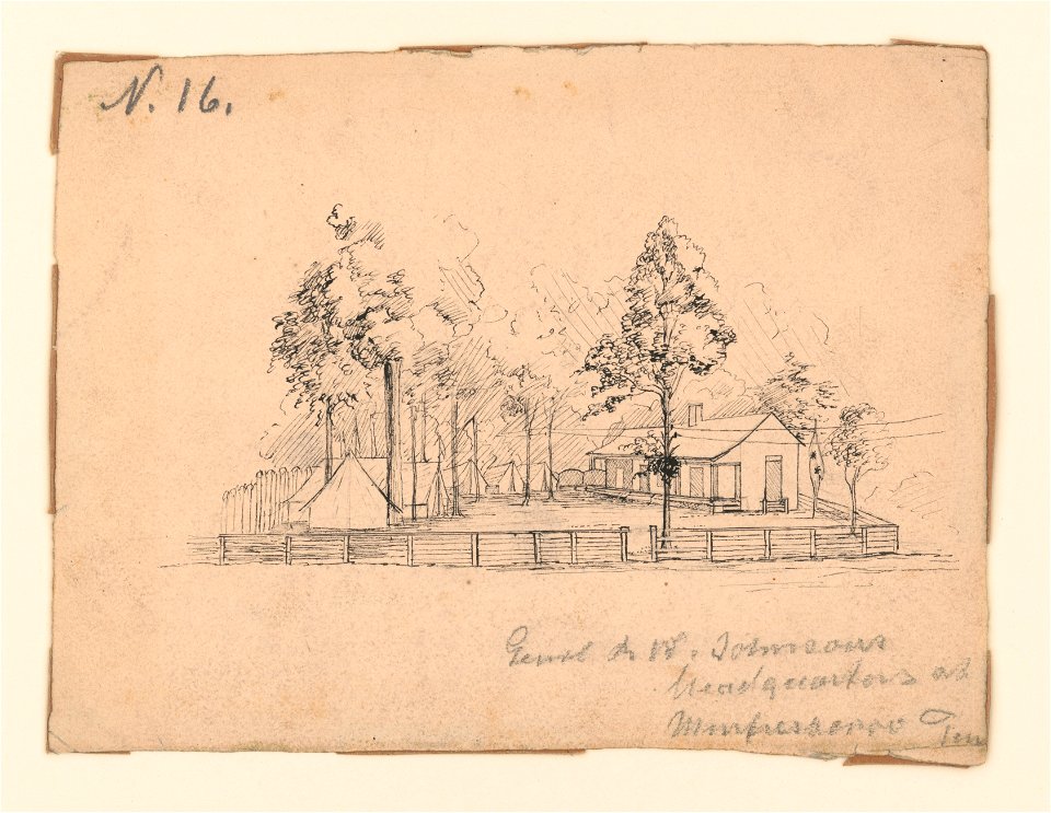 General R.W. Johnson's headquarters at (Stones River), Murfreesboro, Tenn. LCCN2017646917