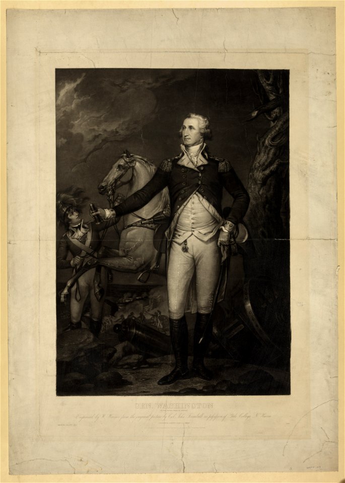 Gen. Washington (on the battle field at Trenton) - engraved by W. Warner from the original picture by Col. John Trumbull in possession of Yale College N. Haven. LCCN2006678636