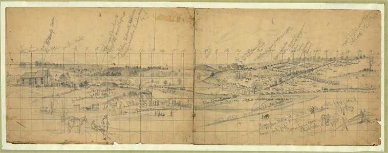 General view of the Battle of the Wilderness, from a point north of the tavern, looking toward Parker's store LCCN2004661870