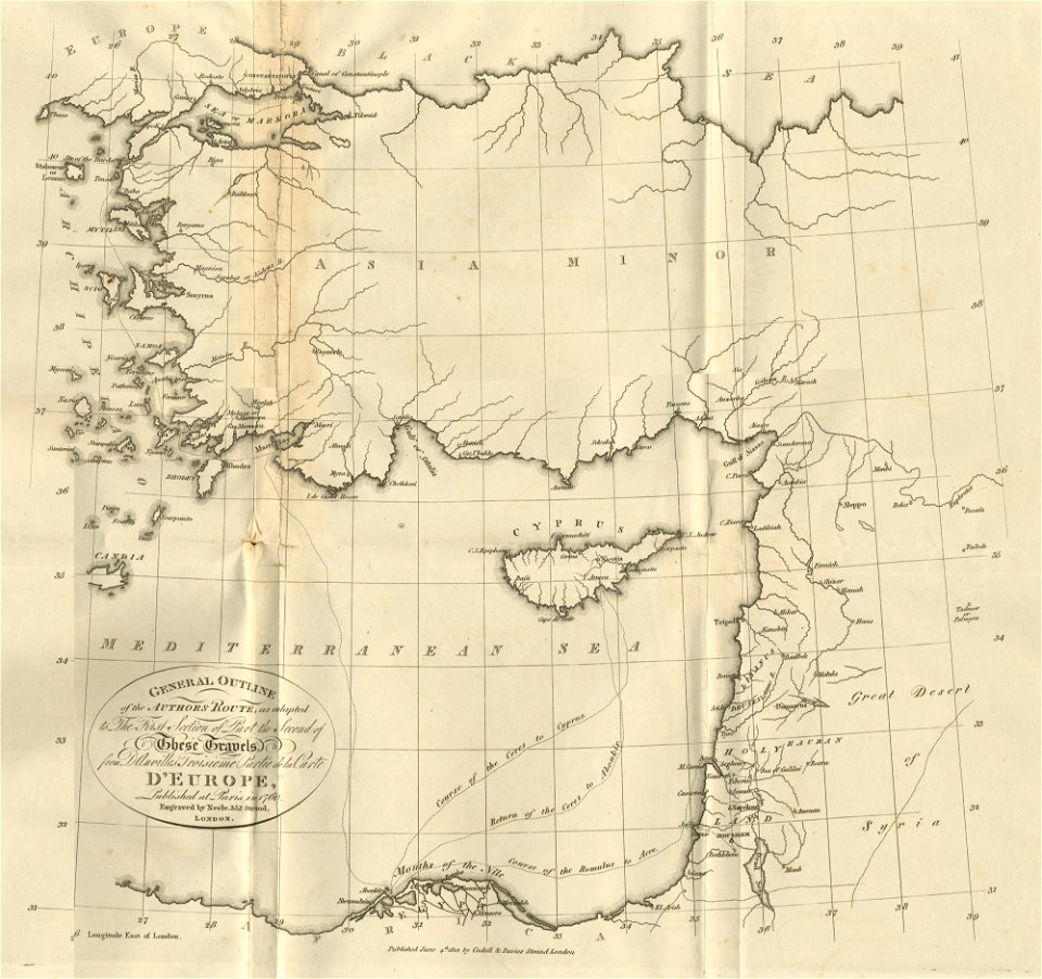General outline of the author's route - Clarke Edward Daniel - 1824