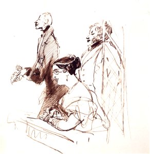 General Phipps, Mrs Norton and 2nd Baron Alvanley at the theatre by Sir Edwin Henry Landseer