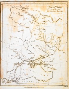General outline of the Authors Route - Clarke Edward Daniel - 1810. Free illustration for personal and commercial use.