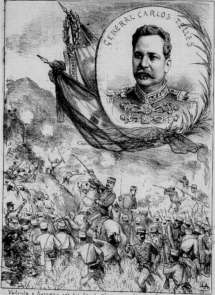 General Carlos Telles ... Fallecido em Bagé no dia 7 de Setembro de 1899. Os seus ultimos actos de inexcedivel bravura foram na campanha de Canudos, em Cocorobó