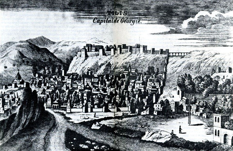 General view of Tiflis. Engraved by Tournefort in 1701