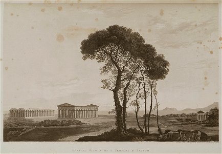 General view of the 3 Temples at Paestum - Wilkins William - 1807
