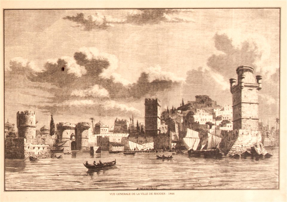 General view of the town of Rhodes, 1844