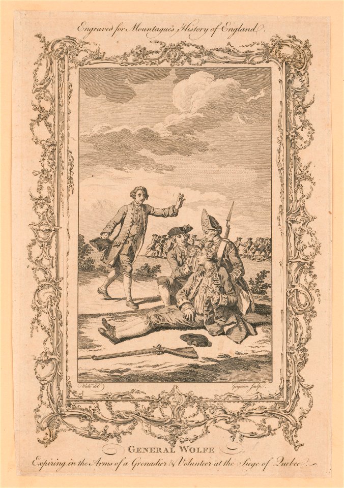 General Wolfe expiring in the arms of a Grenadier & volunteer at the siege of Quebec LCCN2003688818