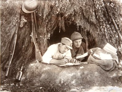 General Miaja's Militiamen Writing Letters - Google Art Project