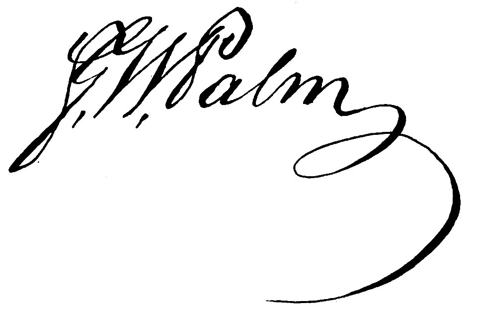 Gustaf Wilhelm Palm - namnteckning