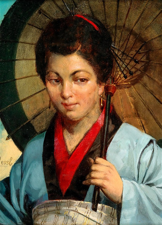 Gustav August Hessl Japanerin mit Parasol